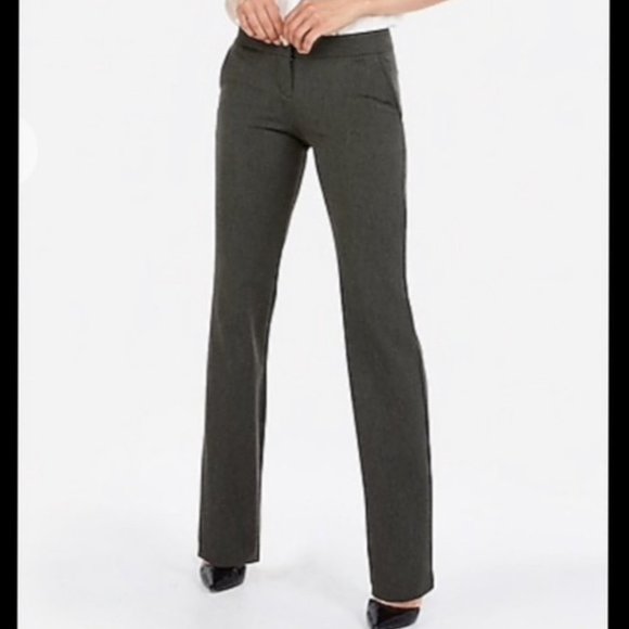 Express Pants - Express Pants Columnist Retro Flare Work Career Sleek  Trousers Grey 00